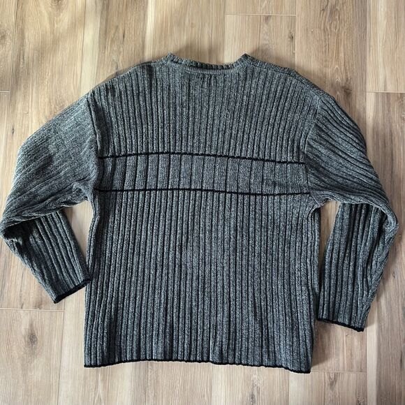 1990s Vintage Ross Geller from Friends Gray Soft Chenille Sweater by George XL - Picture 4 of 4